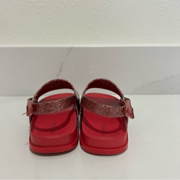 Mini Melissa Garnet Glitter Beach Slingback Open Toe Slide Sandals Size 10 - Picture 5 of 11